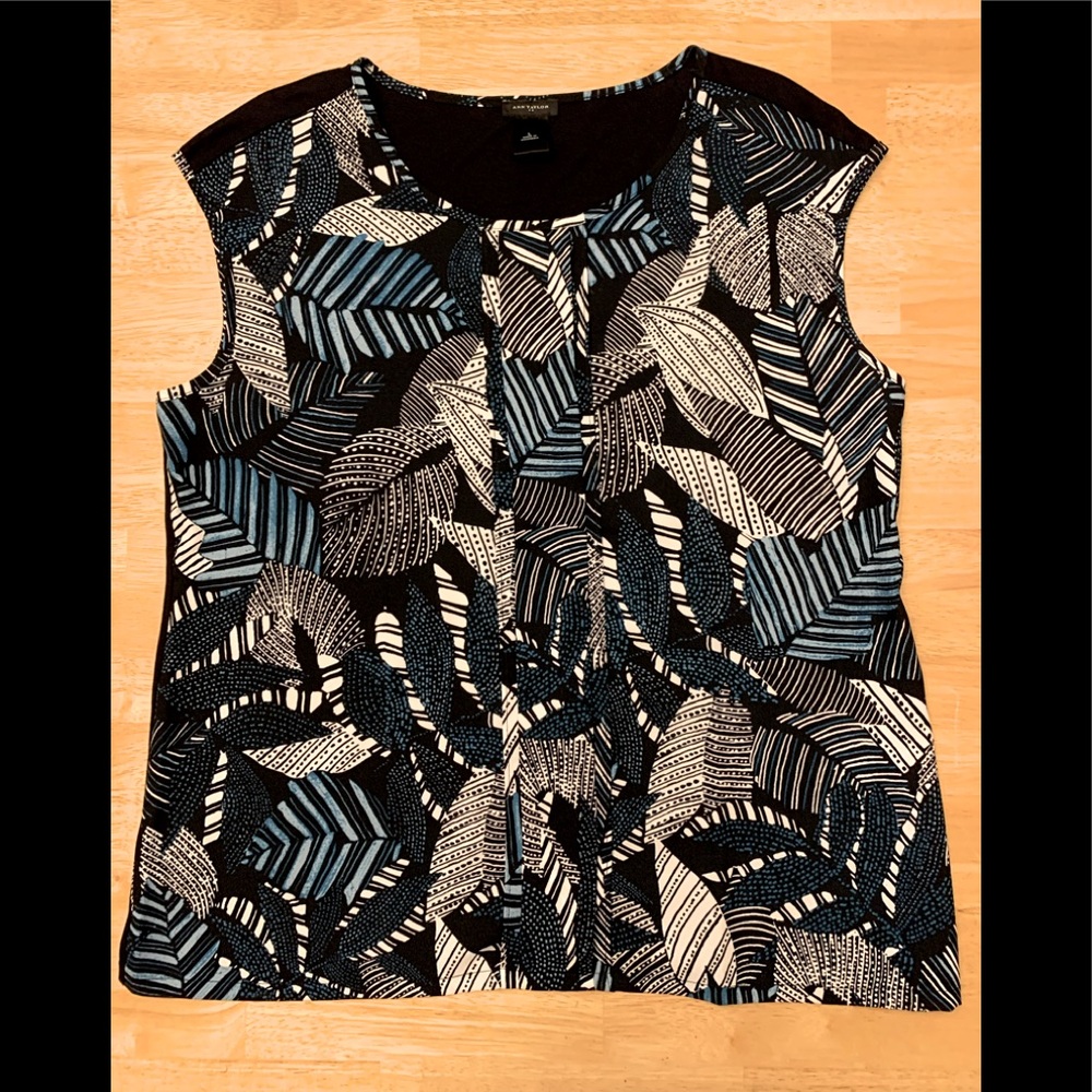 NWOT ANN TAYLOR Floral Mixed Media Sleeveless Top
